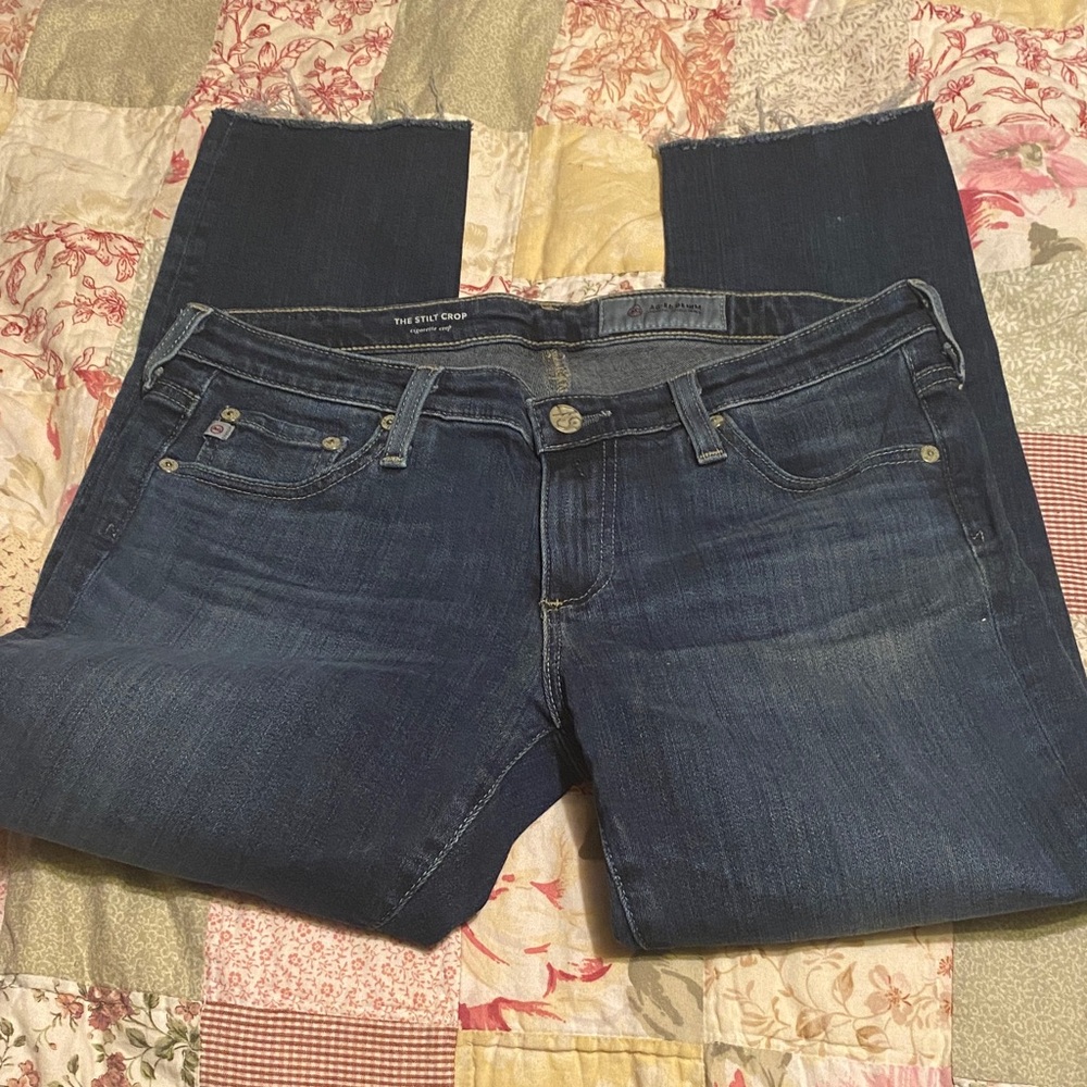 AG Adriano Goldschmied Women's Straight Leg Jeans The Stilt Crop size 28